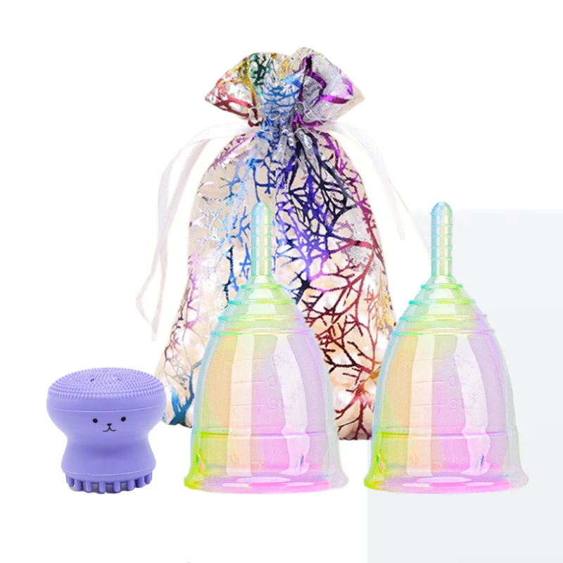 

1/2PCS Colorful Menstrual Cup Medical Grade Silicone Menstrual Cup Feminine Hygiene Copa Menstrual Lady Cup Period Cup For Women