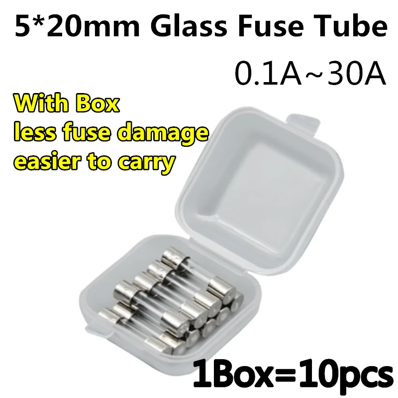 5*20 Fuses 5x20mm Glass fuse 0.1A 0.2A 0.25A 0.5A 1A 2A 3A 4A 5A 6A 6.3A 8A 10A 12A 15A 20A 25A 30A 250V 5*20mm Quick Blow 5x20