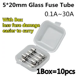 5*20 Fuses 5x20mm Glass fuse 0.1A 0.2A 0.25A 0.5A 1A 2A 3A 4A 5A 6A 6.3A 8A 10A 12A 15A 20A 25A 30A 250V 5*20mm Quick Blow 5x20