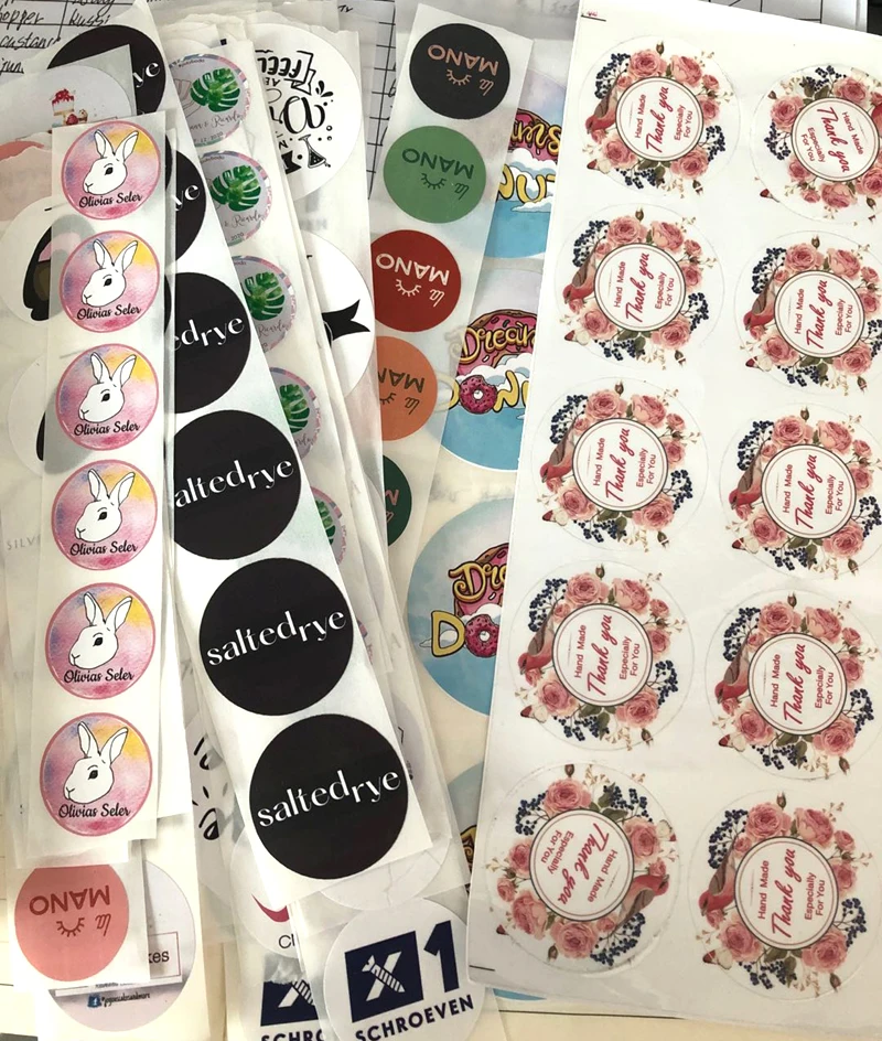 500PCS Personalized Busines Text Wedding Stickers, Gift Box Label, Birthday, Bottle,  Custom First Holy Communion Favor Sticker