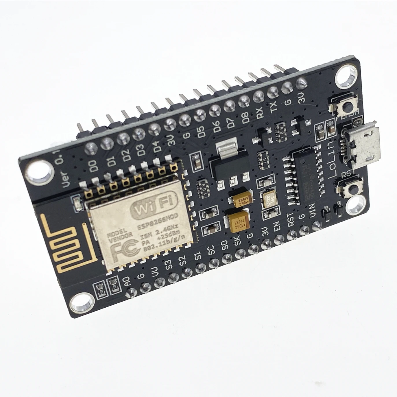 Módulo inalámbrico CH340 CP2102 NodeMcu V3 V2 Lua WIFI Internet de las cosas, placa basada en ESP8266 ESP-12E con antena Pcb