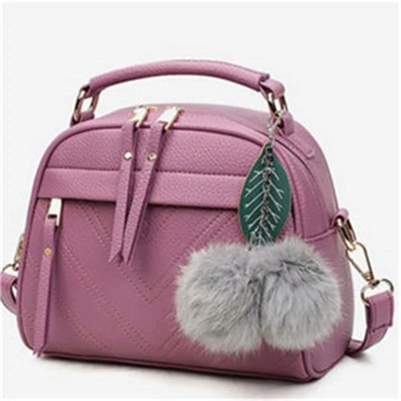 

2023 PU Leather Handbag For Women Fashion Tassel Messenger Bags With HairBall Bolsa Female Shoulder Bag Ladies Party Crossby Bag