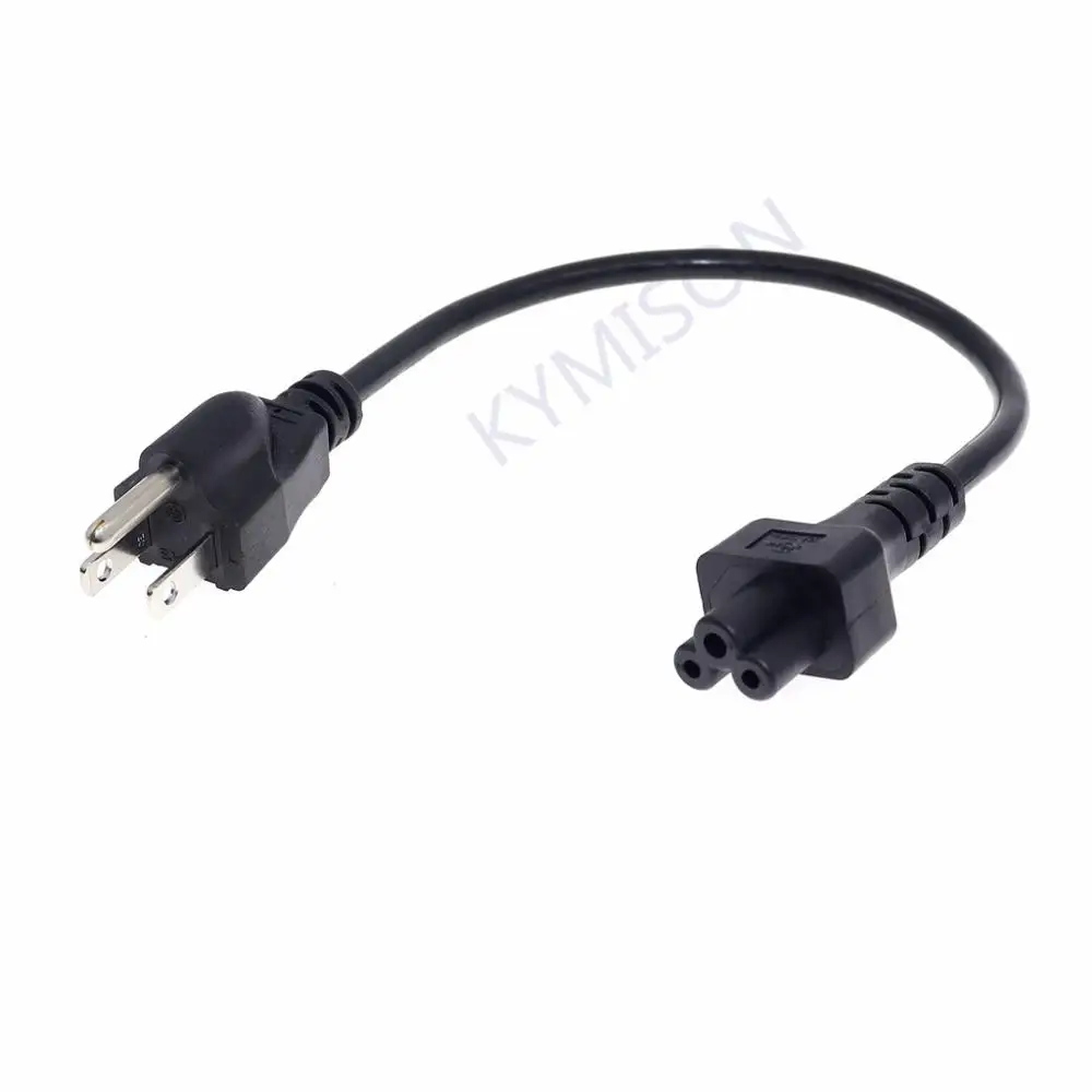 0.3m US NEMA 5-15P to IEC C5 AC Power Cord, American Standard Three plug to C5 Extension Cable For Notebook