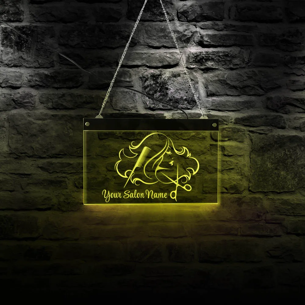 

Customize LED Lighting Window Sign for Hair Salon Business Beauty Studio Hairstyling Electronic Display Sign Advertisement Board