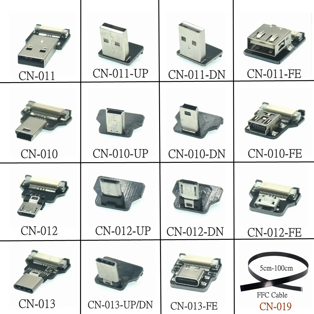 FFC Type-C Mini Micro USB C Ribbon Cable 90 FPV Slim Thin Flat Soft Flexible FPC Charge FPV Brushless Handheld Gimbal Monitor