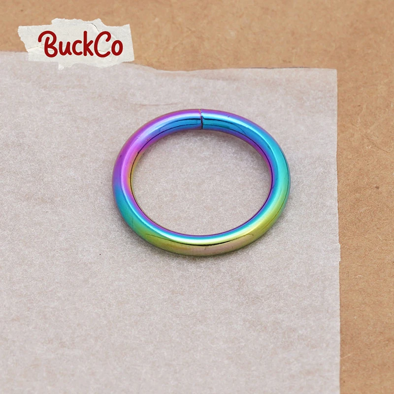 Metal non-welded rainbow O-ring suitable for 25mm backpack with high quality webbing bag dog collar accessories OR25R