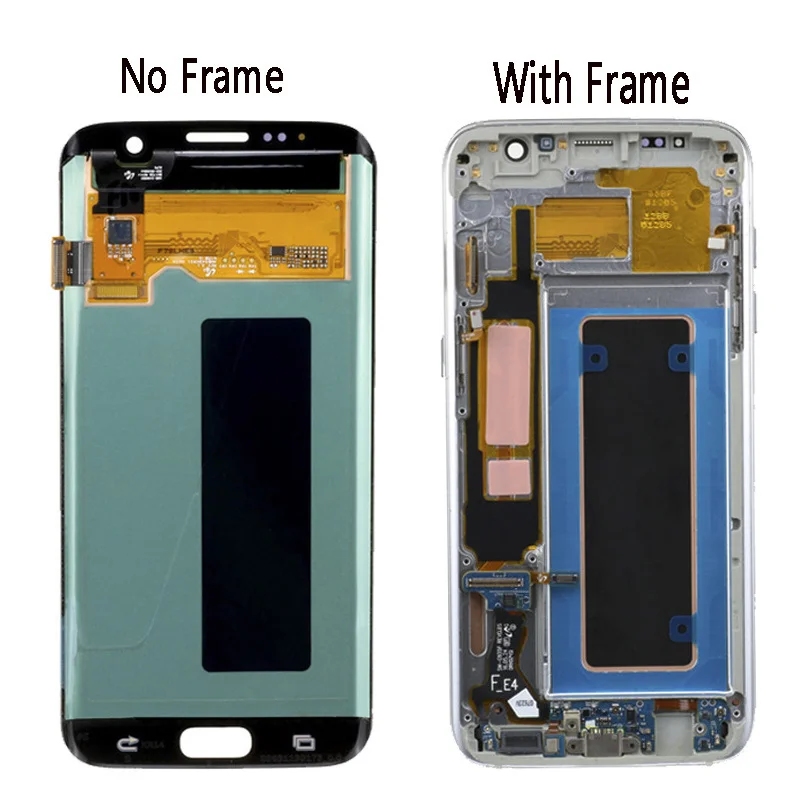 Super AMOLED LCD For Samsung Galaxy S7 Edge G935 G935F SM-G935FD LCD Display Touch Screen  With Burn Shadow+Back Cover