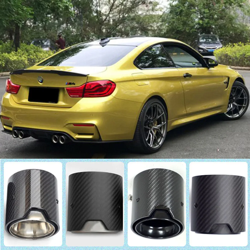 

1 pcs In 63mm/67mm/70mm out 93mm length 90mm Carbon Fiber Exhaust tips M Muffler pipe for BMW 3 4 series