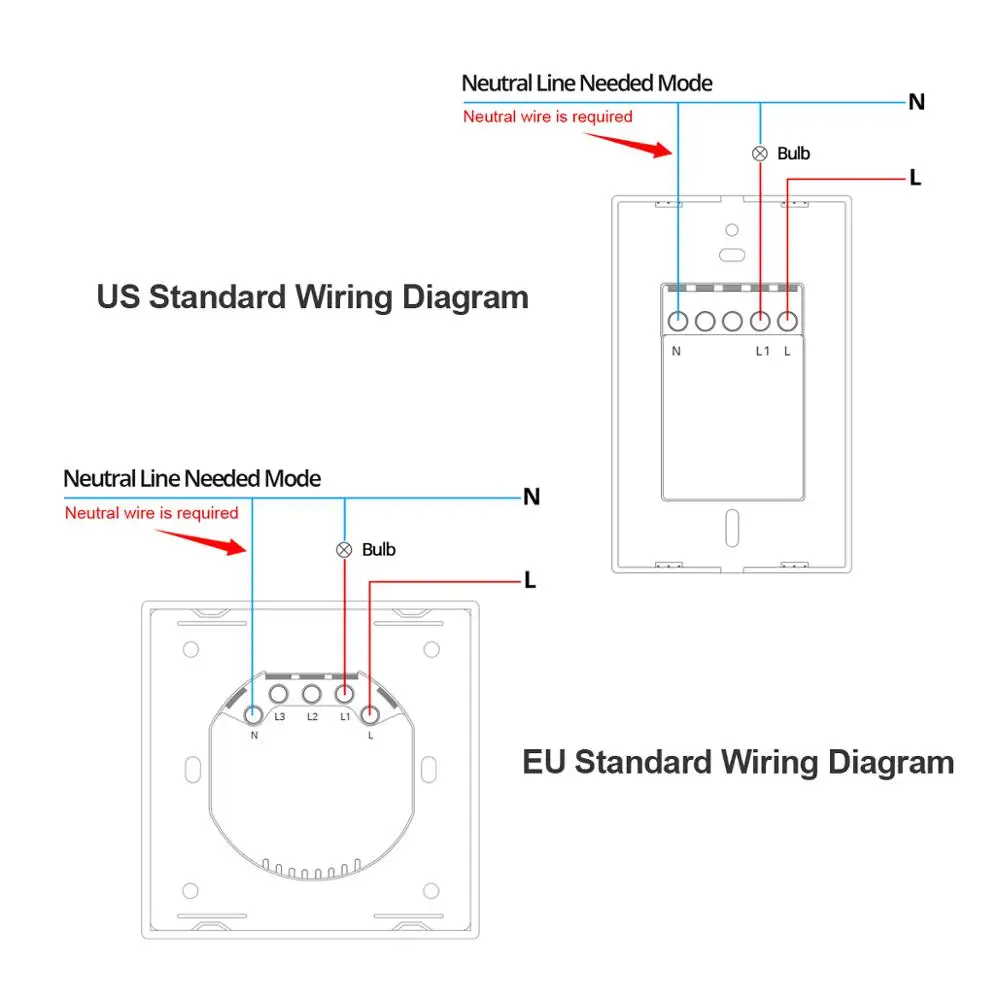 Tuya Smart Life LED Touch Sensor Dimmer Switch WiFi Wall Light Switch APP Voice Control Lamp Switch Work with Alexa Google Home