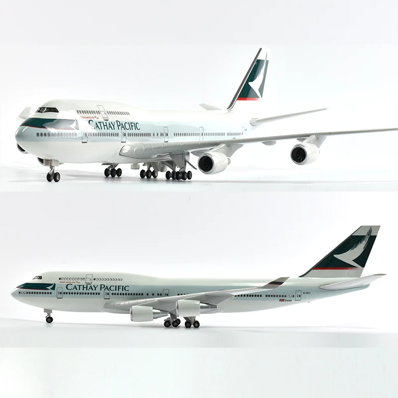 JASON TUTU 46cm Cathay Pacific Boeing 747 Plane Model Airplane Model Aircraft Model 1/160 Scale Diecast Resin Airplanes Planes