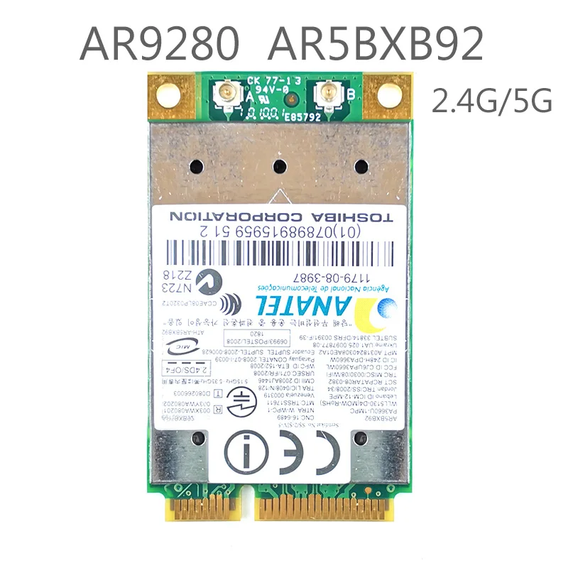 AR9280 AR5BHB92 dual band 2.4GHz / 5GHz 802.11a/b/g/n 300Mbp wireless wi-fi mini-pci-e card module WiFi for ASUS ACER