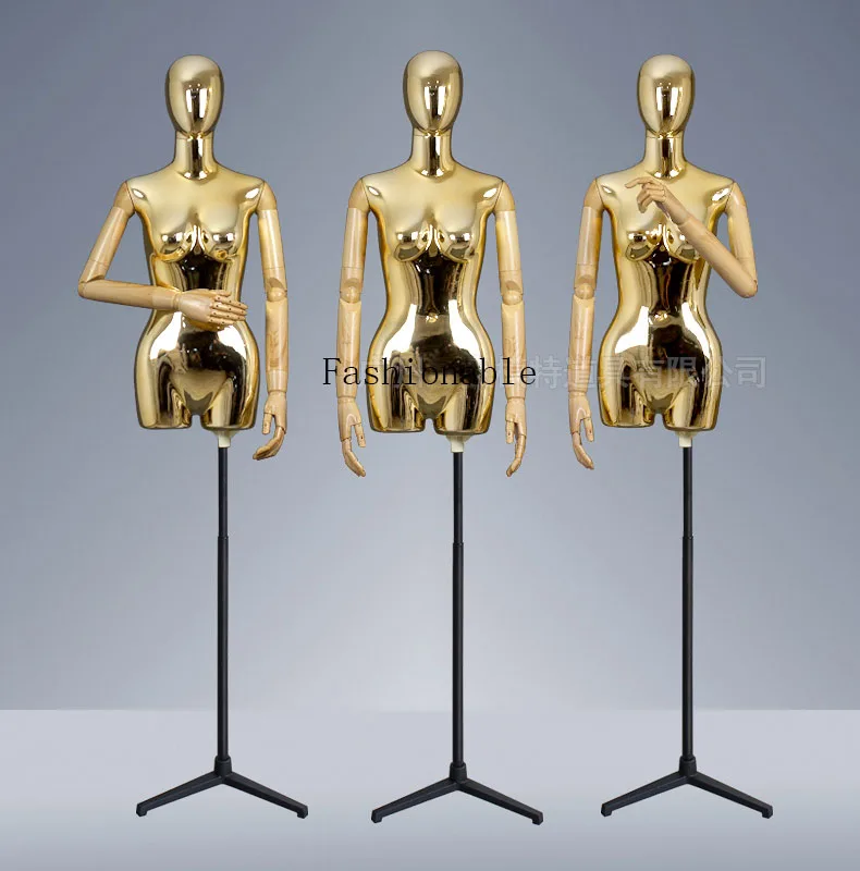 New Style Mannequin Golden Body With Flexible Wooden Hand Customized