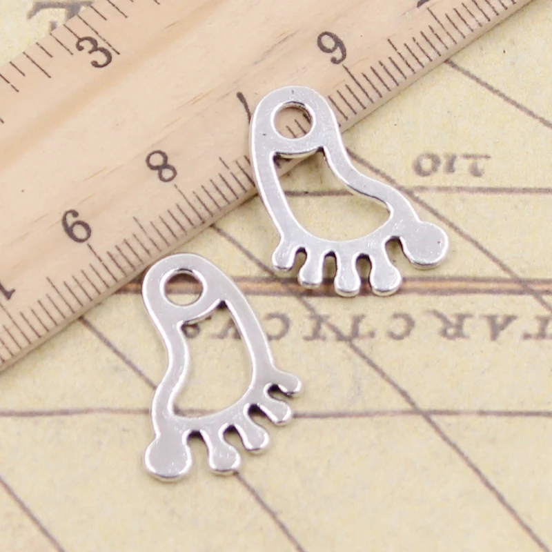 20pcs Charms Hollow Foot Feet 22x14mm Tibetan Silver Color Pendants Antique Jewelry Making DIY Handmade Craft