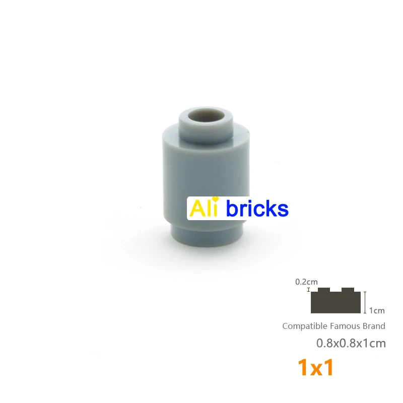 50pcs 1x1 Round Cylinder Bricks Technology Changeover Catch Compatible with 3062 30068 Assemble Particles Build Blocks