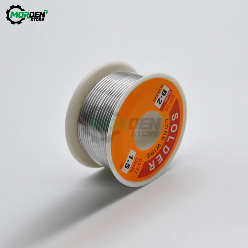 100g 0.5/0.6/0.8/1/1.2/1.5 mm 63/37 FLUX 2.0% 45FT Tin Lead Tin Wire Melt Rosin Core Solder Soldering Wire Roll No-clean