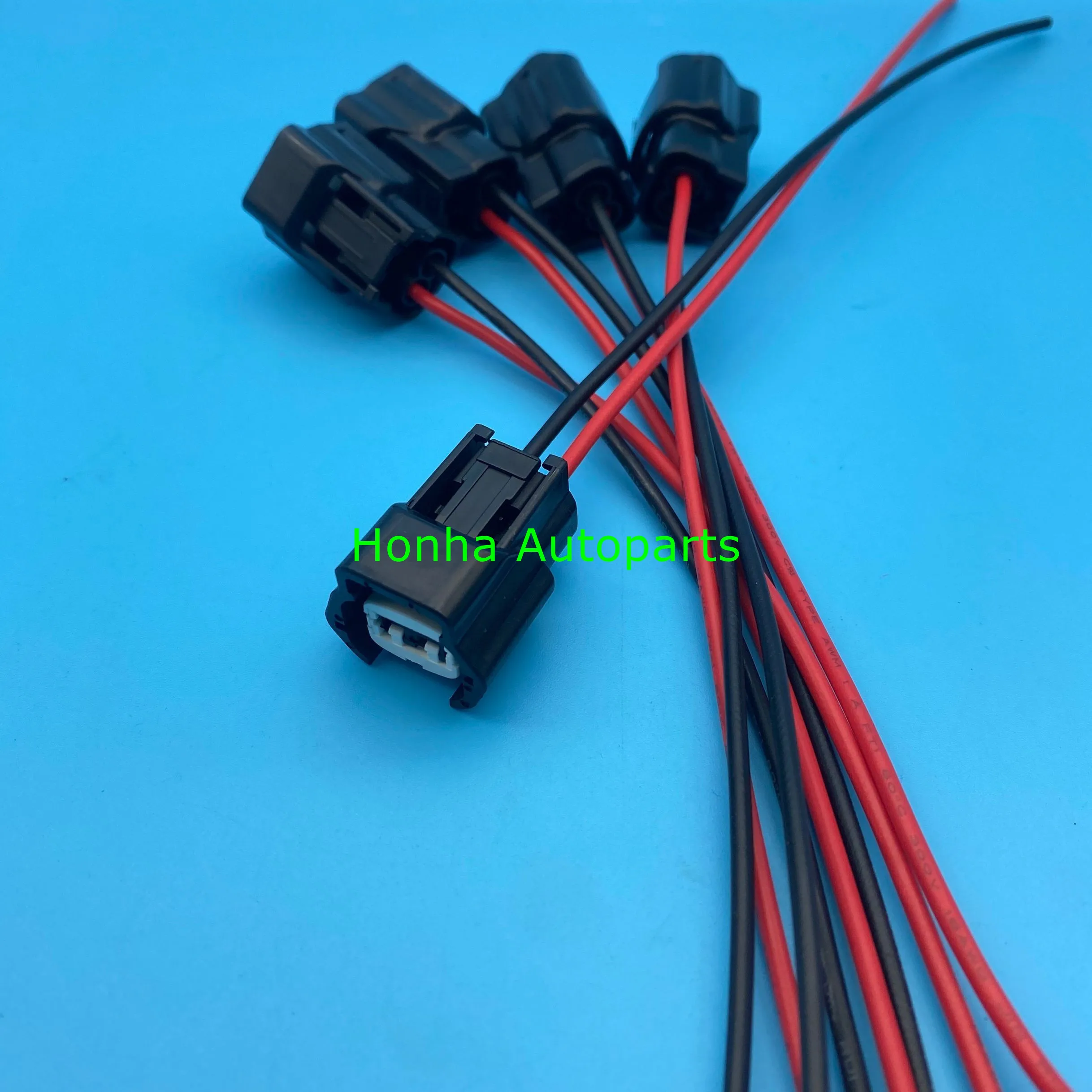 Free shipping 100/200 pcs 2 pin 6189-0773 Black Auto Female Coil Fuel Injector Connector Wire Harness  with 20cm 16AWG wire