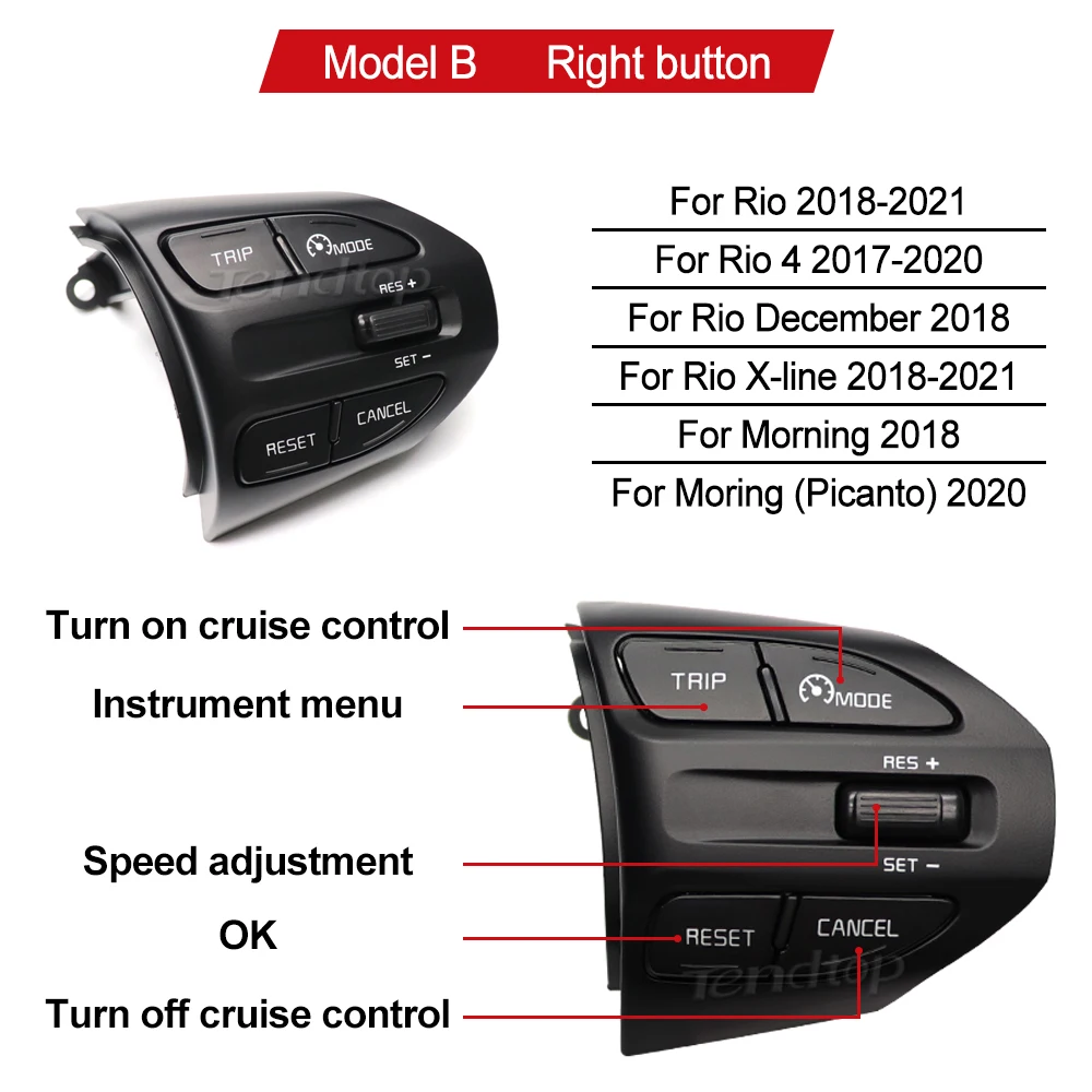 Steering Wheel Button Switch For KIA K2 RIO 2017 2018 2019 2020 2021 RIO X LINE Stonic RIO 5 Car Bluetooth Phone Cruise Control