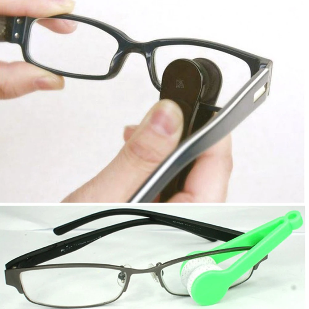 1PC Mini Two-side Glasses Brush Microfiber Spectacles Cleaner Glasses Cleaning Rub Cleaner Eyeglass Cleaner Brush Screen Rub