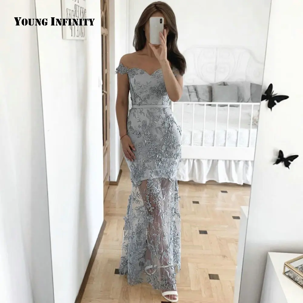 New Arrival Sweetheart Floor-Length Prom Dress Backless Off The Shoulder Appliques Mermaid Party Gown 2020 Homecoming Dress