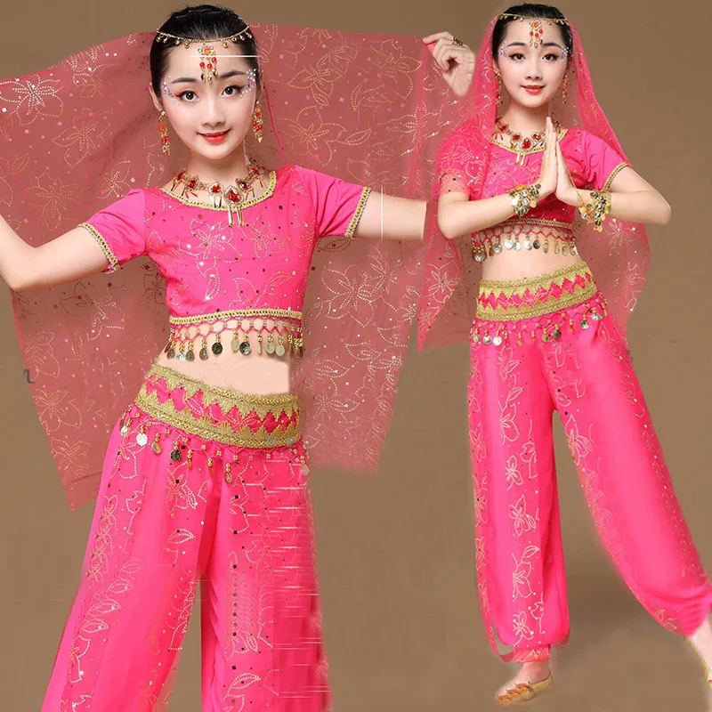 Oriental Dance Kostüme Mädchen Ägypten Kid Bauchtanz Kostüme Set Ägyptischer Bollywood Indischen Bauchtanz Kleidung Indien 3 Farbe