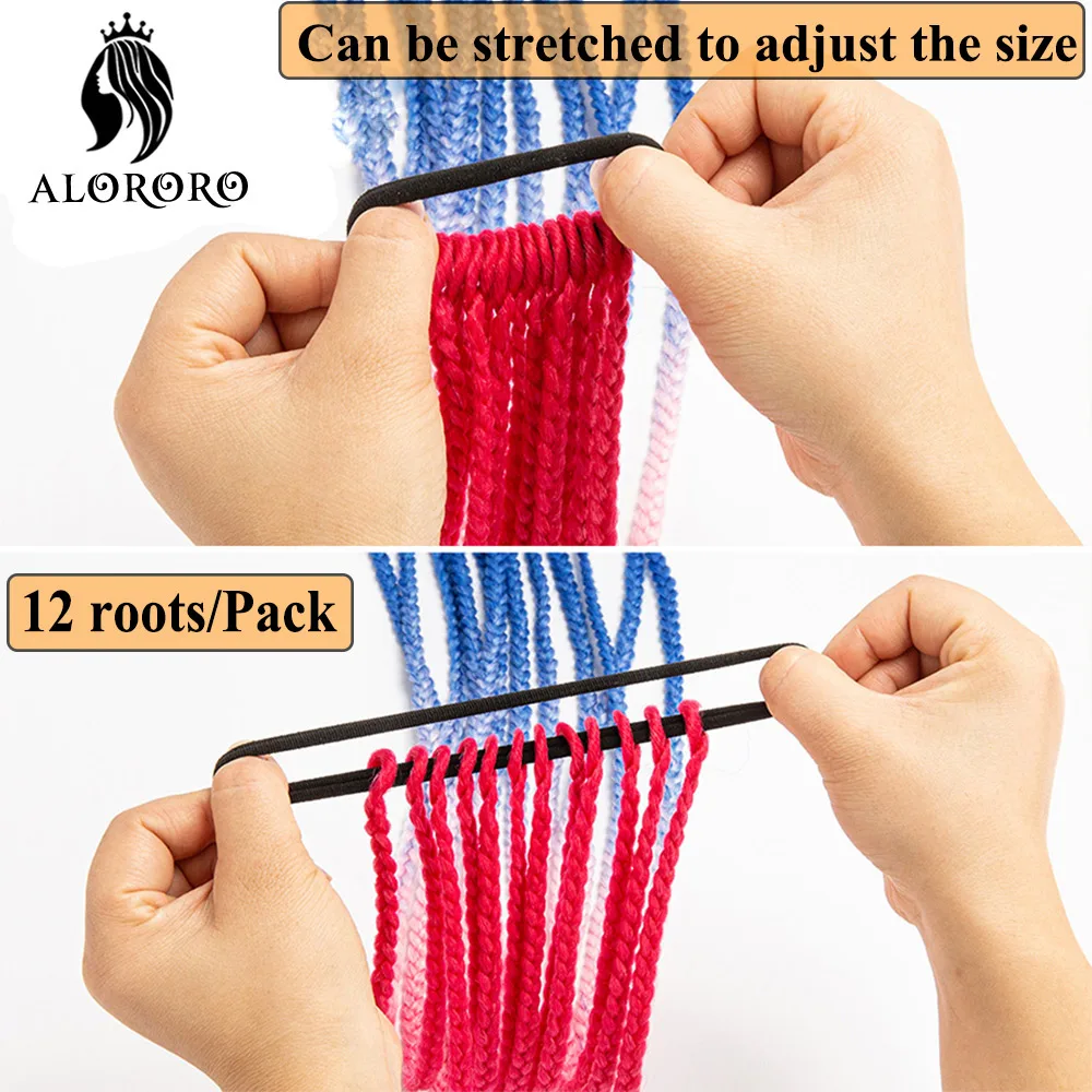 24inch 60g Box Zöpfe Synthetische Flechten Haar Extensions Mit Elastische Band Pferdeschwanz 2 Pcs Lange Gerade Häkeln Zöpfe pferdeschwanz