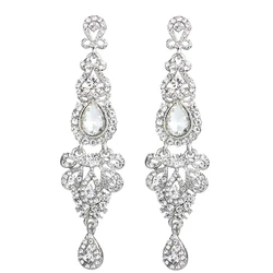FARLENA Wedding Jewelry Elegant Crystal Earrings Long women pendant earrings long hanging earrings with stones gifts