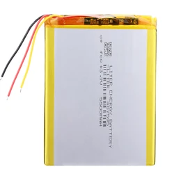 Three lines 407595 3.7V 5500mAH Li-ion Tablet pc battery For 7,8,9 inch tablet PC Polymer lithiumion Battery