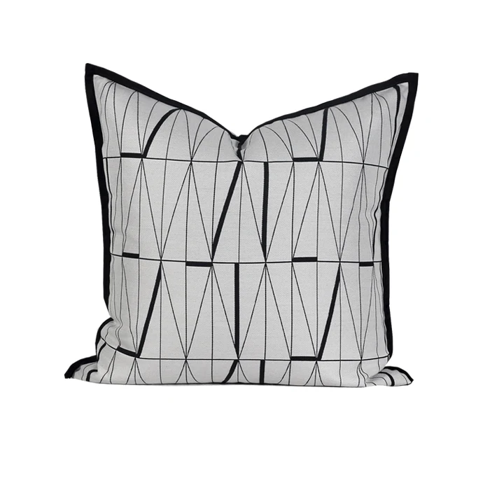 

Light Grey Geometry Strapping Square Pillowcase Cushion Cover Home Decorative for Sofa Car Bedroom Living Room 50x50cm Free Ship