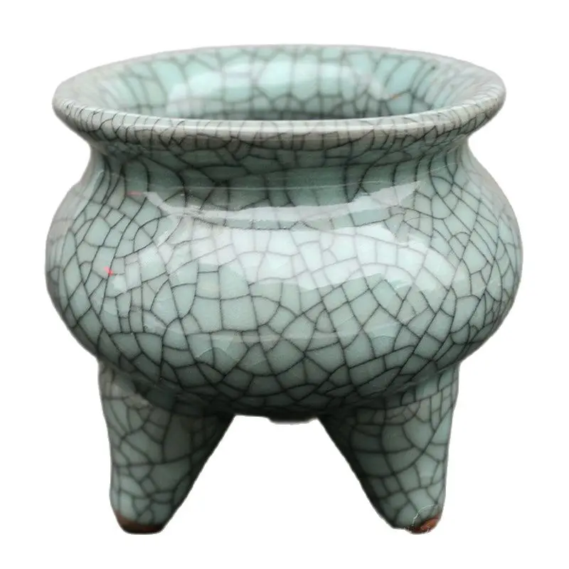 Chinese Old Porcelain, Cracked Glaze,Three Legs Aroma Burner