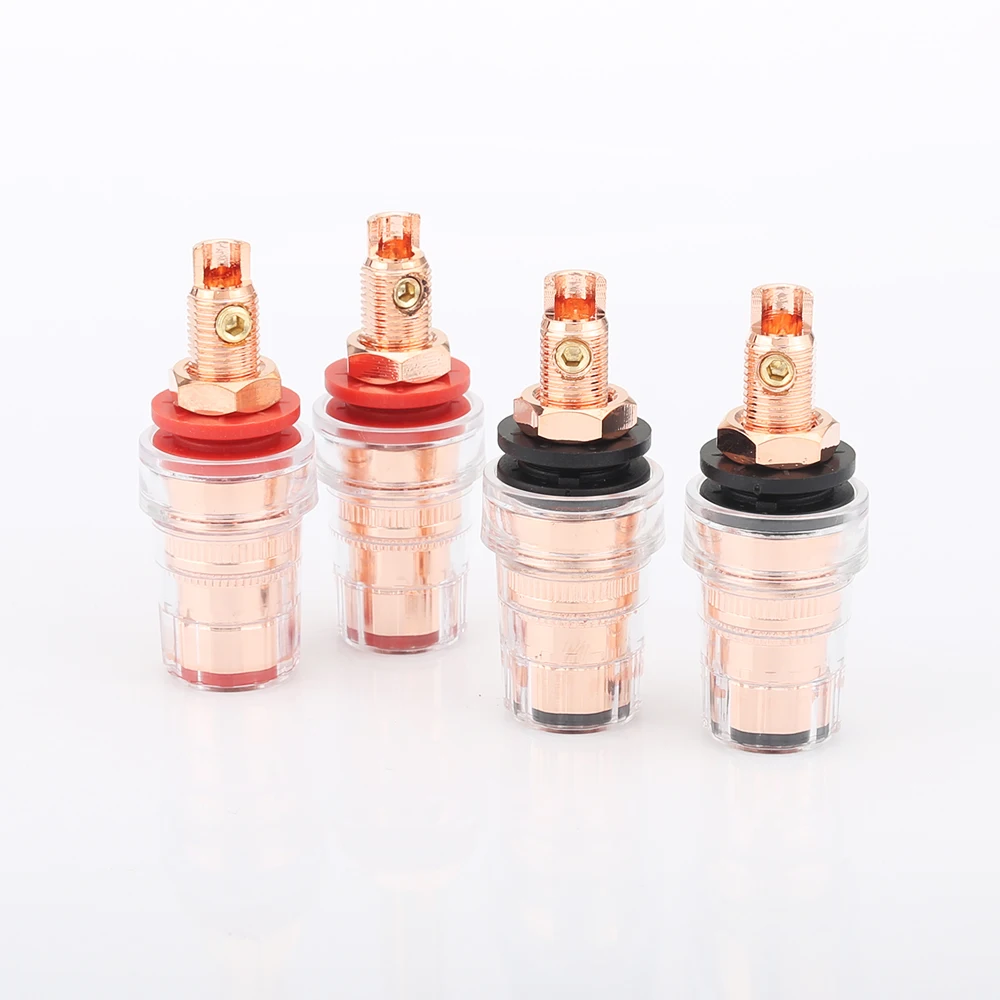 Audiocrast PS009 Pure Red Copper HIFI Speaker Terminal Binding Post Socket High Fidelity Audio Equipment Amp Socket