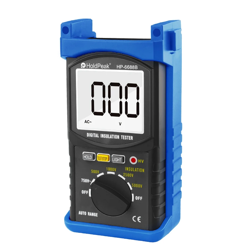 HoldPeak HP-6688B High Quality Digital 5000V 1999 Auto Range Insulation Resistance Tester Insulated Portable Tester Data Hold