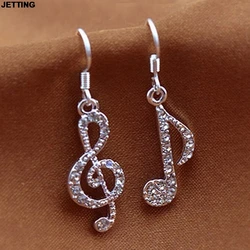 1Pair Music Notes Stud Earrings Handmade Glass Dome Round Jewelry Treble clef and Notes Earring Wholesale