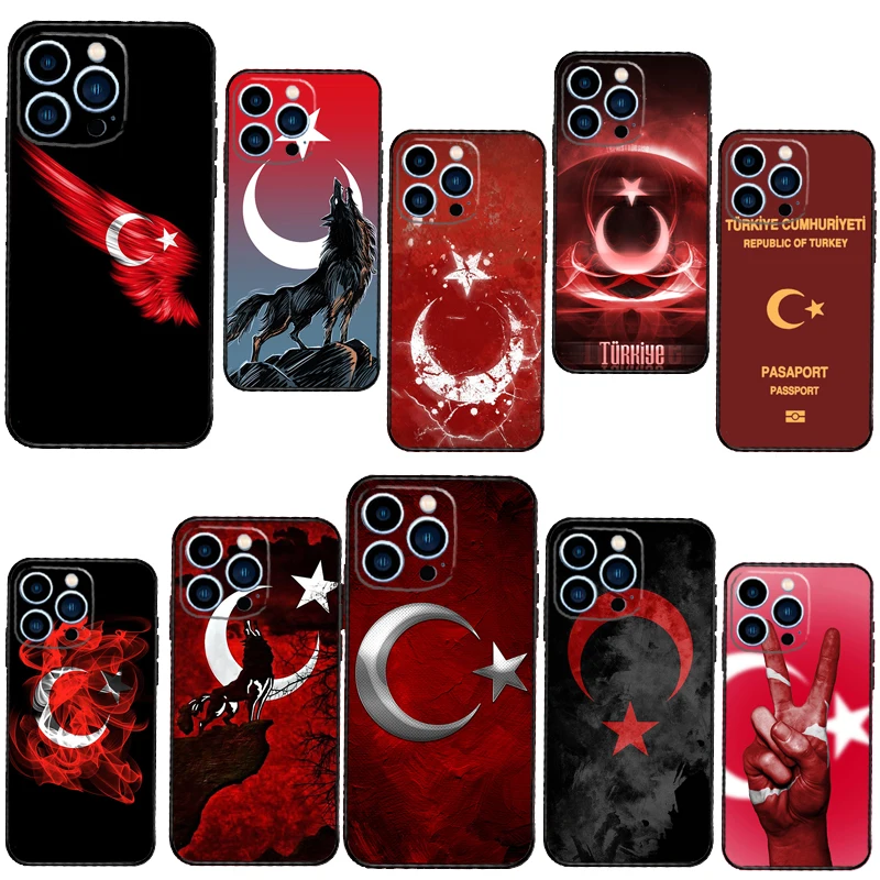 Turkey Turkish Flag Case For iPhone 11 14 15 7 8 Plus Soft Phone Cover For iPhone XR X XS 12 13 Pro MAX Mini