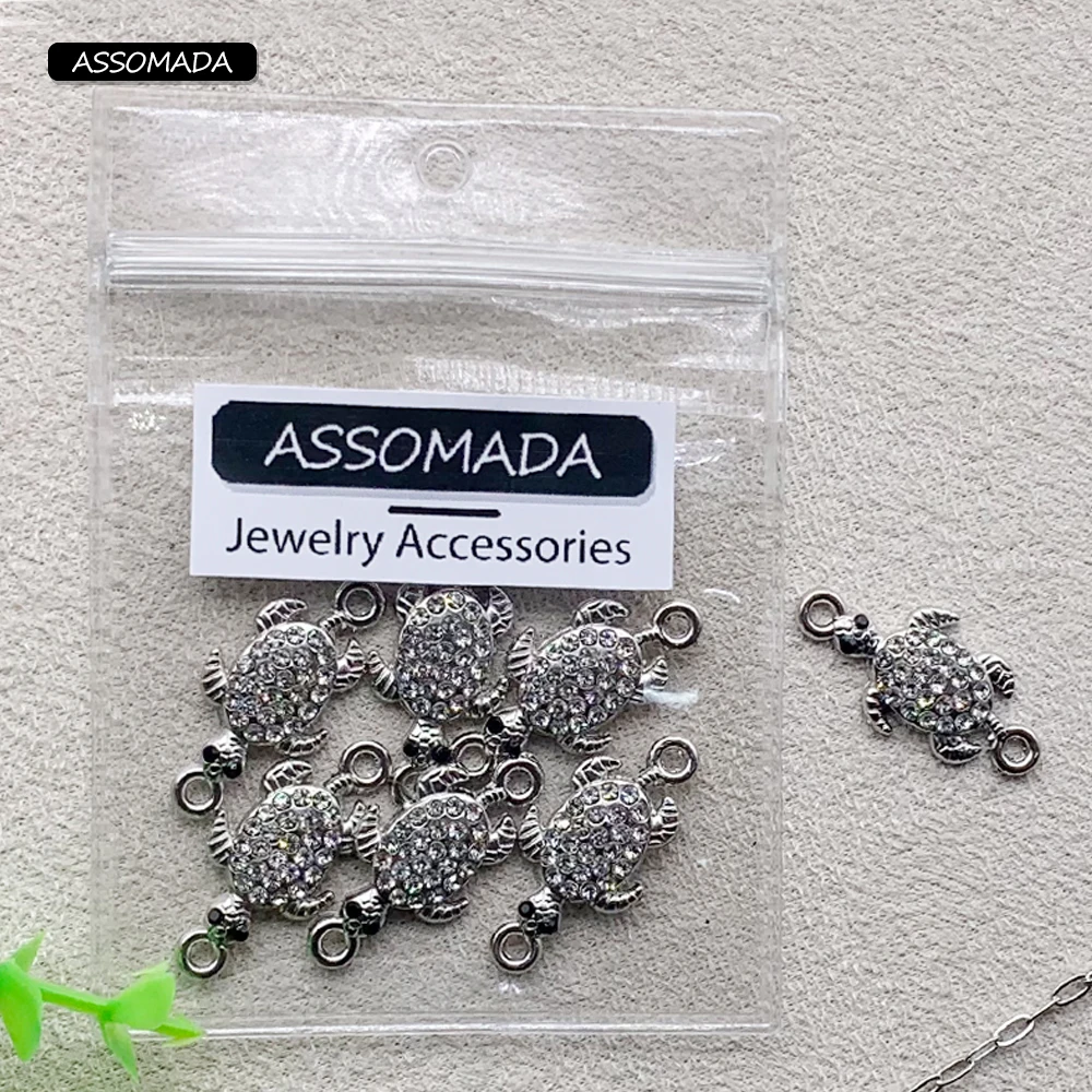 ASSOMADA Turtle Pendant Beads For Jewelry Making Accessories Jewelry For Women Handmade Bracelet Necklace Tortoise DIY Materials