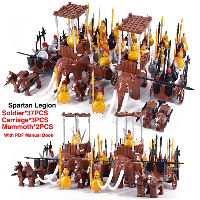 Middle Age Roman Dynasty Commander War Horse Spartan Medieval Knights Group Castle Animals figures building blocks bricks Toys