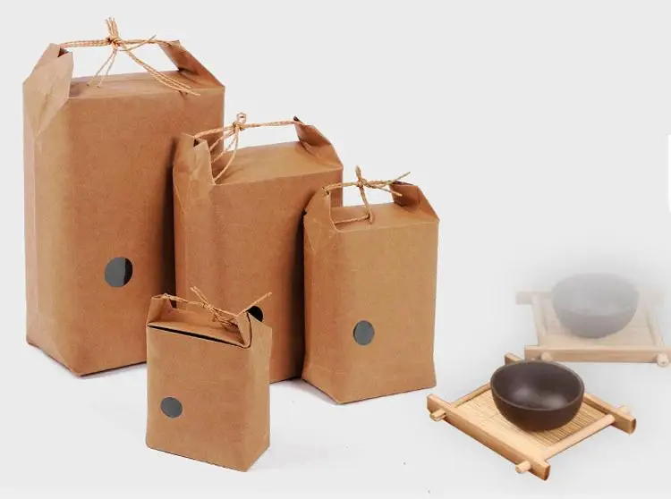 300pcs rice paper packaging/Tea packaging cardboard paper bag/weddings kraft paper bag Food Storage Standing Paper Packing Bag