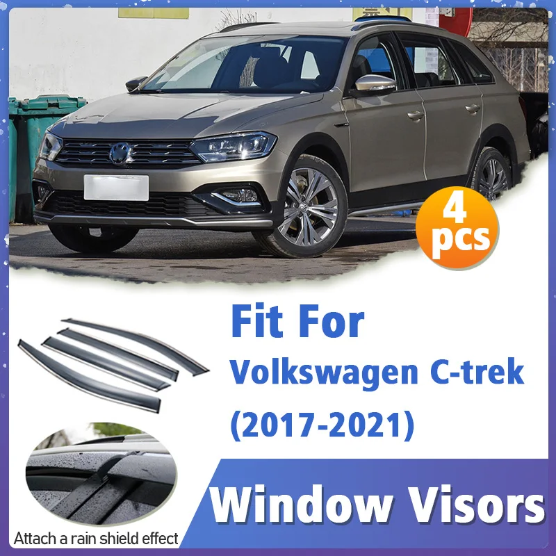 

Window Visor Guard for Volkswagen VW C-trek 2017-2021 Vent Cover Trim Awnings Shelters Protection Sun Rain Deflector Accessories