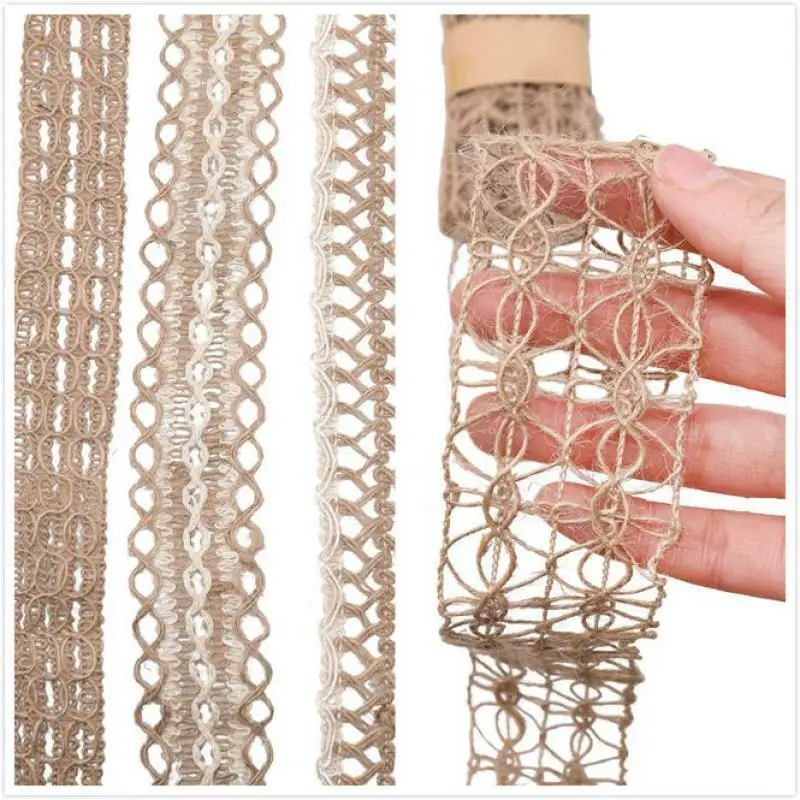 2Meter Rami Alami Pita Goni Renda Rami Benang Rami Tali Rami Antik Pedesaan Dekorasi Pernikahan Perlengkapan Pesta Natal