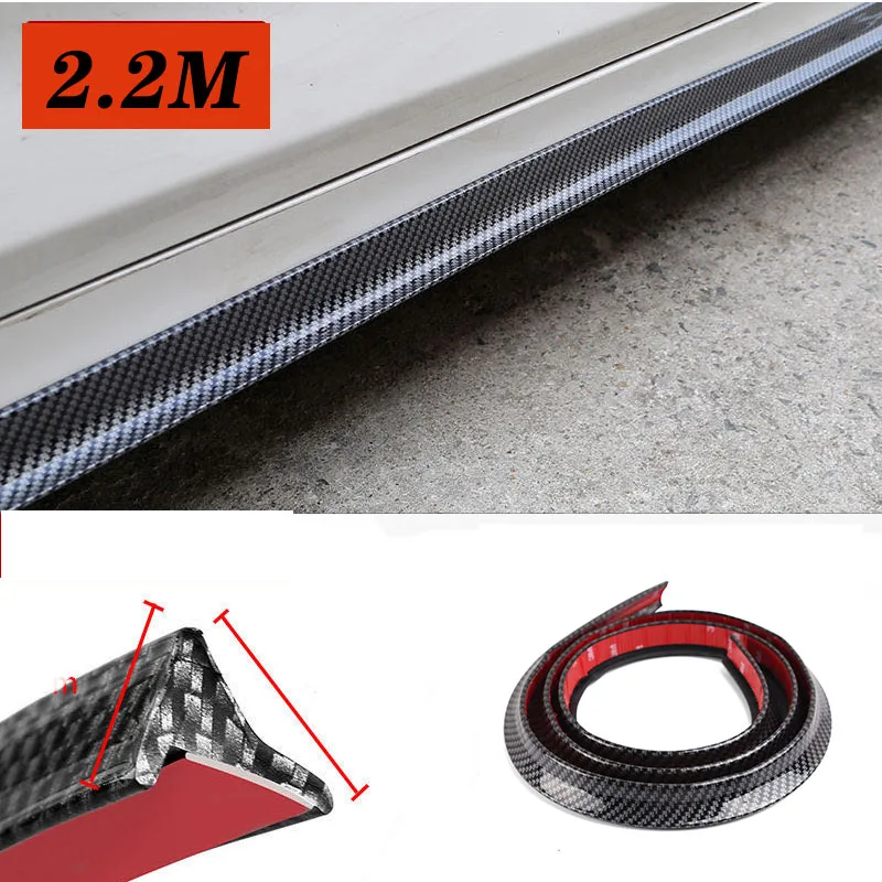 

7D Carbon 2.2m Car Side Skirts Fender Sticker For Lexus Buick MG Mercedes Benz W205 W203 W212 W124 W204 AMG Volvo XC90 S60 V40