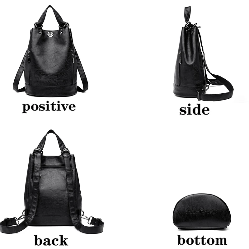 High Quality Soft Leather Bagpack Women Fashion Anti-theft Backpack 2024 New Casual Lides Shoulder Bag Large Capacity School Bag