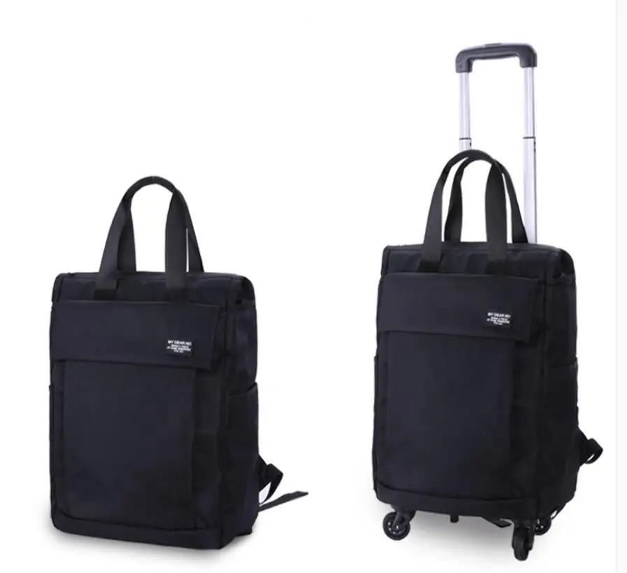Oxford Rolling Luggage Backpack bag with wheels Women wheeled Backpacks travel Bags on wheels Women Luggage Travel Trolley Bags