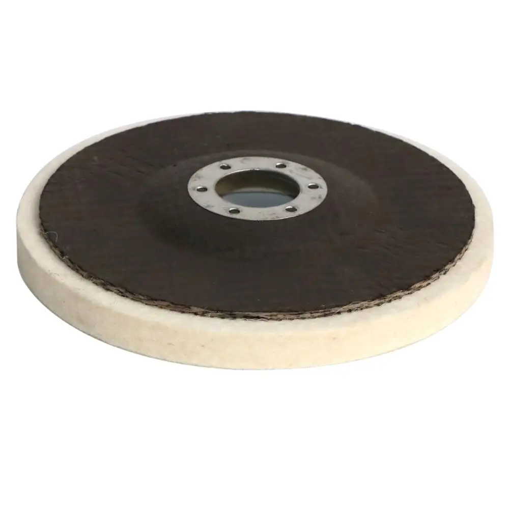 5 인치 125mm 양모 연마 휠 버핑 패드 앵글 그라인더 휠 금속 대리석 유리 도자기에 대한 연마 디스크를 느꼈다