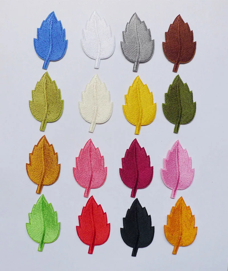 Tree Leaf Embroidery Stickers Iron On Patches For Clothing Sewing Badge Adhesive Applique Dresses Shoes Decoration DIY Apparel