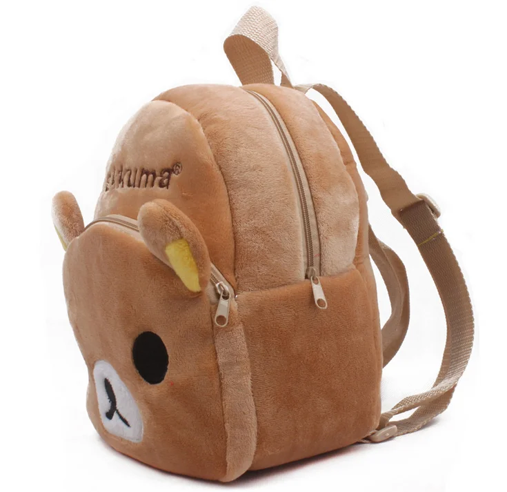 Bonito urso rilakkuma mini pelúcia mochila do bebê pequeno saco crianças sacos de escola crianças jardim de infância mochila pré-escolar para