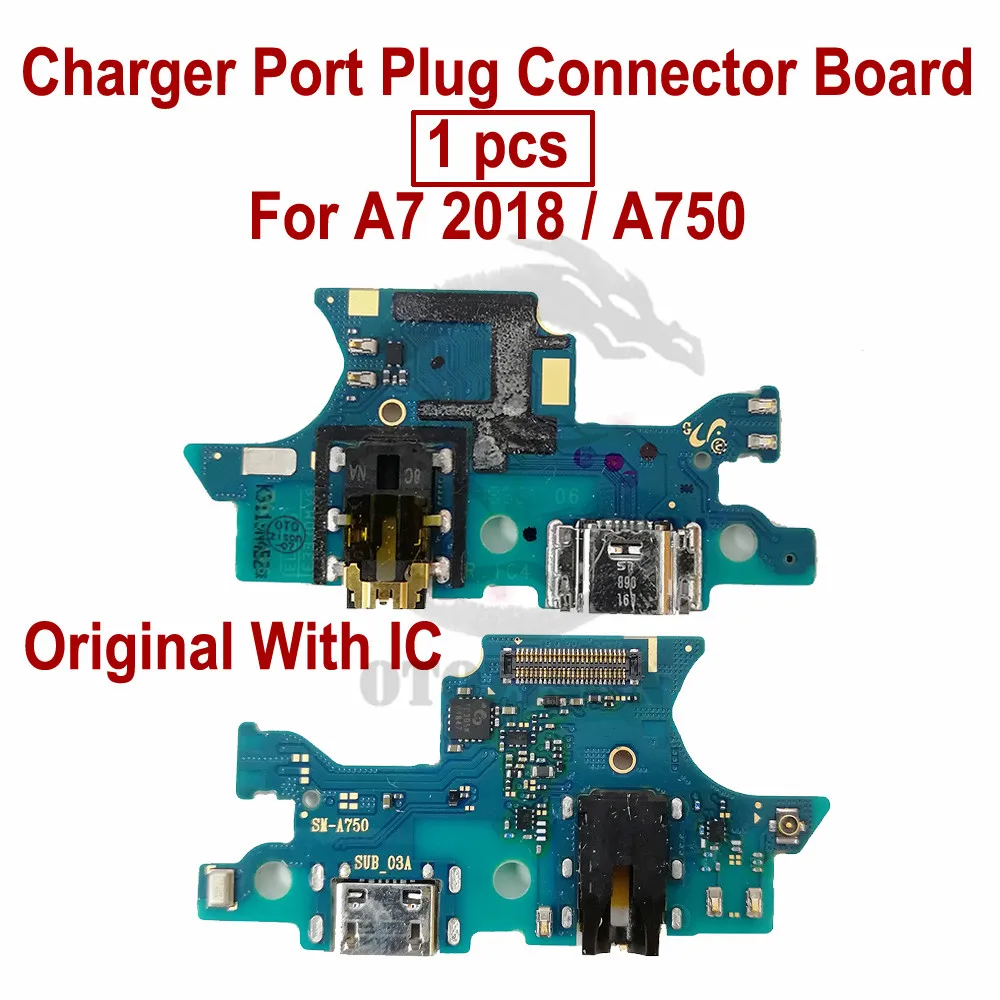 USB Charger Plug Connector For Samsung Galaxy A7 2018 A750F Signal Antenna Fingerprint Home Button Flex Cable Headphone Jack