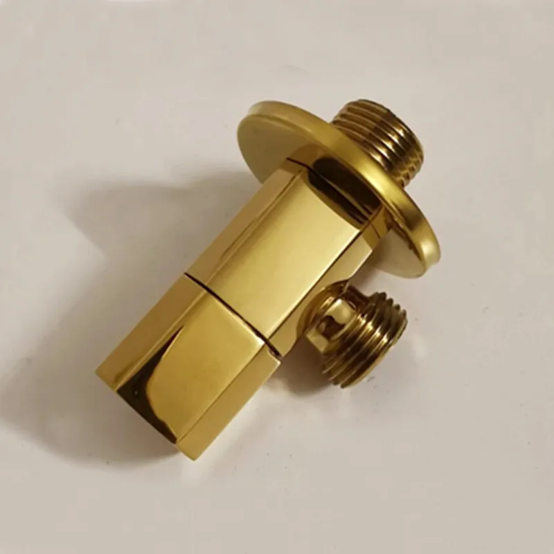 Polish Gold angle valve copper gold plated triangle valve general bathroom valve water stop valve toilet triangle AG806-1