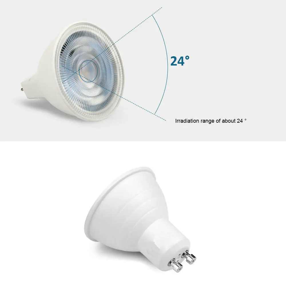 Imagem -05 - Lâmpada Led Cob Spotlight Regulável Lâmpada Branca Quente e Fria Decoração de Casa e Escritório Gu10 Mr16 Gu5.3 7w 220v Pcs por Conjunto