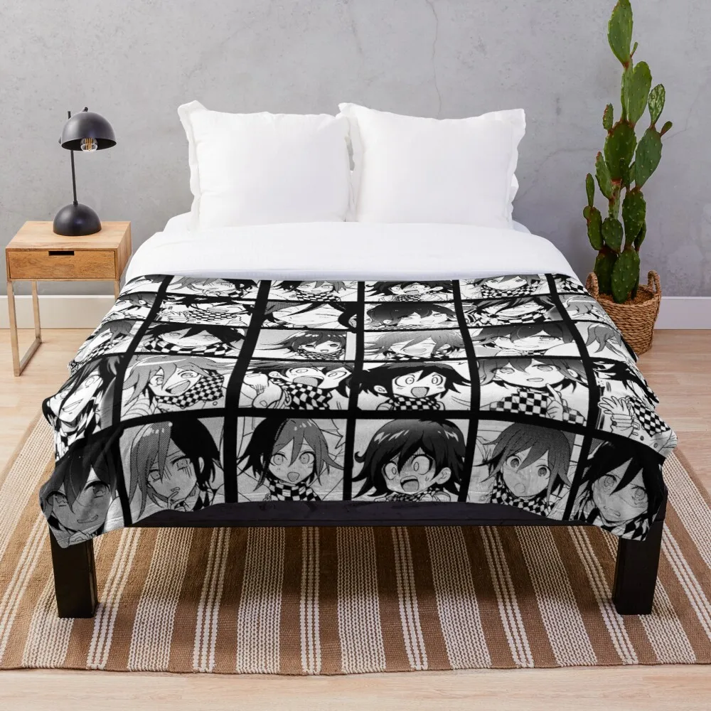 Kokichi Manga Collection Throw Blanket Adult Fashion Quilts Home Office Washable Duvet Casual All Season Living Sherpa Blanket