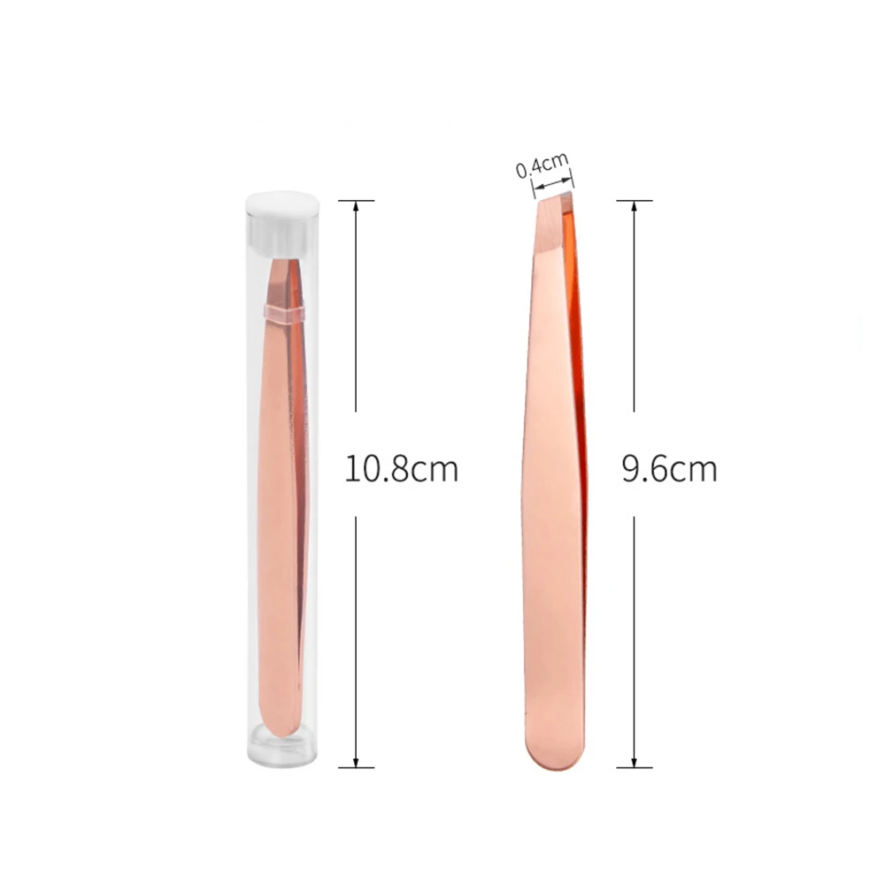 1PC Stainless Steel Eyelash Tweezers Slanted Flat Tip Multifunction Clip Facial Hair Remove Eyelash Tweezers Removal Makeup Tool