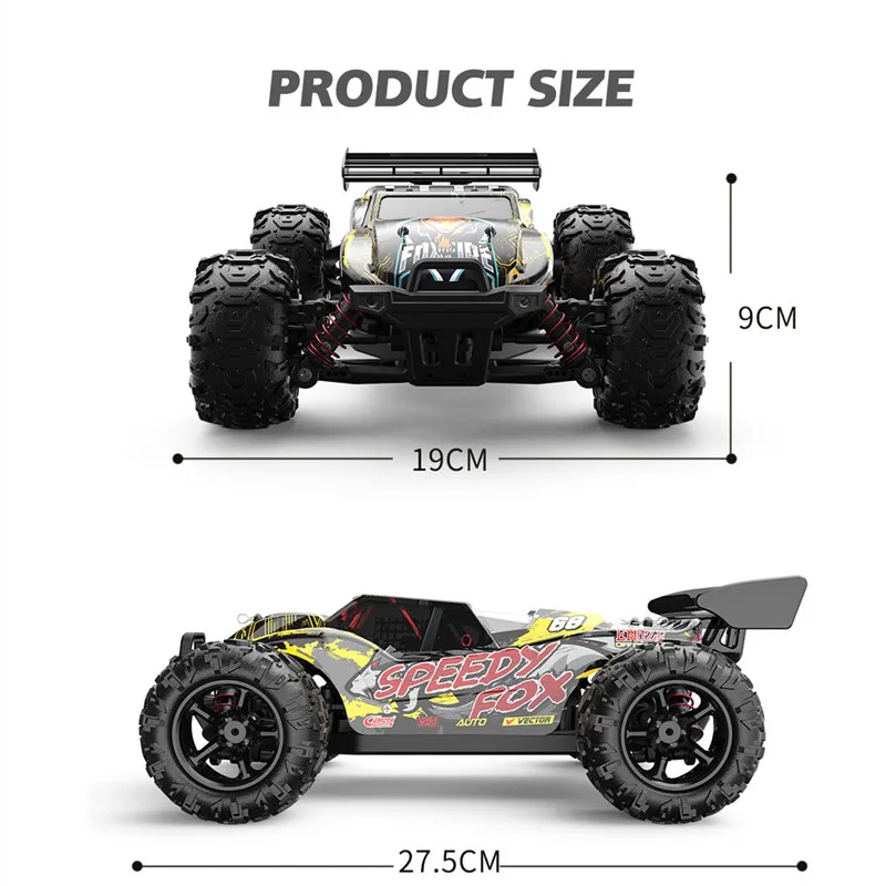 Big Size Car 40KM/H High Speed 2.4G 4WD RC Racing Drift Car Climbing OFF Load CrawelTruck shock-absorbing Independent Anti-Crash